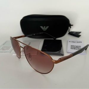 NEW Emporio Armani 60mm Aviator Sunglasses